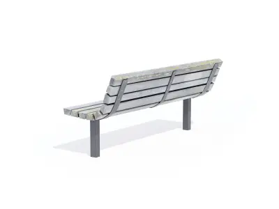 Wooden Bench Weathered 2 Free low-poly 3D model