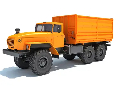 URAL Civilian Truck Off Road 6x6 Vehicle 3D model
