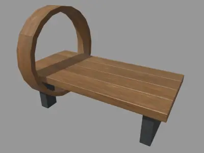 Low Poly Bench 013 Low-poly 3D model