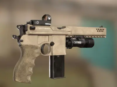 Mauser C96 Sand Tacticool Low-poly 3D model