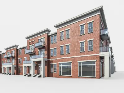 Apartment Complex 01 Low-poly 3D model