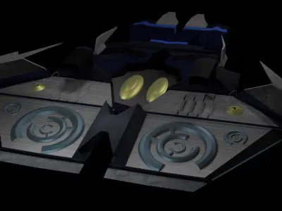 Sci-fi Aircraft Lowpoly Low-poly 3D model