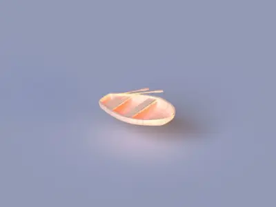 Wooden boat Low-poly 3D model