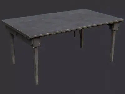 USA Barracks Wooden Table Low-poly 3D model