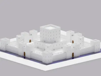 Cartoon Fantasy Medieval War Castle Low-poly 3D model