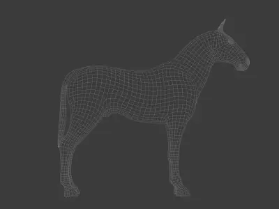 Rigged and Animated Brown Horse 3D model