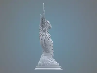 High-Detail Armored Eagle Sculpture PM-60 3D print model