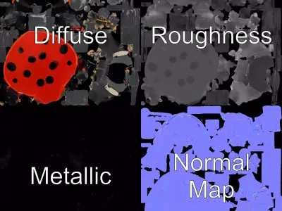 Vibrant Ladybug model pack Low-poly 3D model