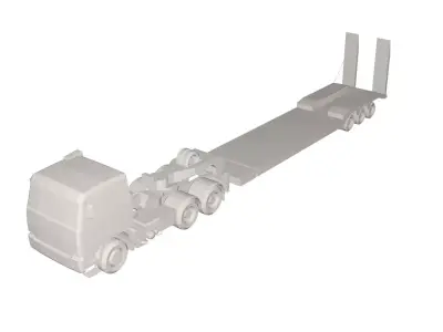 Large tow truck 3D model