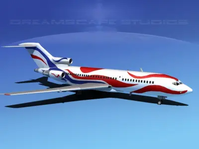 Boeing 727-100 Braniff Intl 3 3D model