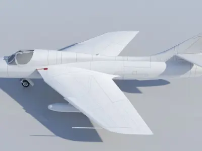 Hawker Hunter T8 static Low-poly 3D model