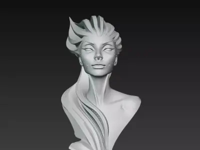Alien Queen Bust Sci-Fi Female Sculpture STL 3D print model