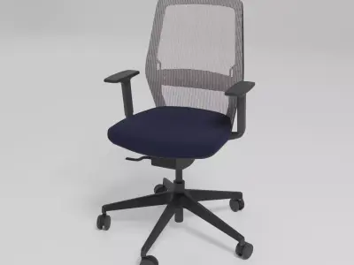 EVO - Swivel office chair with armrests - mesh backrest - Free 3D model