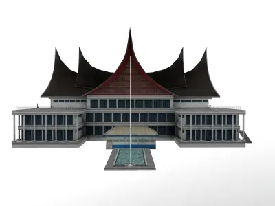 DPRD Padang office building indonesian Low-poly 3D model