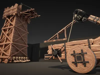 Siege Weapons Pack Low-poly 3D model