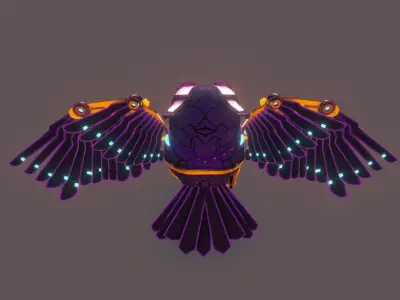 SteamPunk Owl Low-poly 3D model