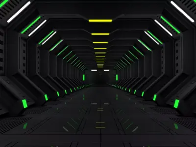 Sci Fi Spaceship Corridor 3D model