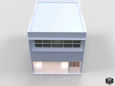 Modern House Building Low-poly 3D model