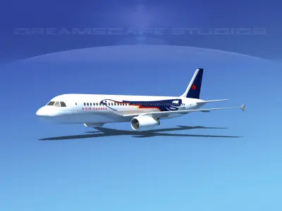  Airbus A320 LP Canada Eagle Low-poly 3D model