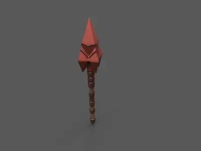 Stylized Tribal Spear - Game Ready 3D Model Free low-poly 3D model