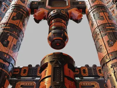 Sci-Fi Industrial Props  Low-poly 3D model
