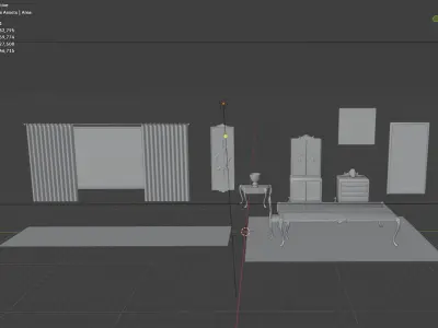 FREE baroque-inspired furniture asset pack Free 3D model