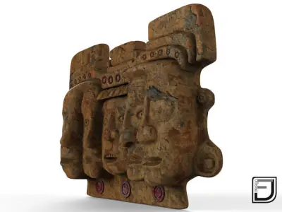 Mayan Mask Three Stages Of The Life 3D model