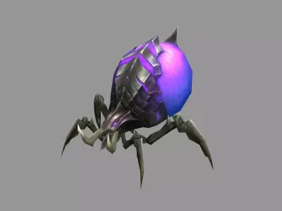 Cartoon louse monster Low-poly 3D model