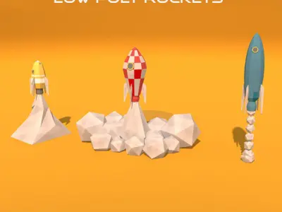 Low Poly Rockets rocket 3D model