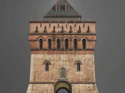 Dmitrievskaya Tower - Nizhny Novgorod Kremlin Low-poly 3D model