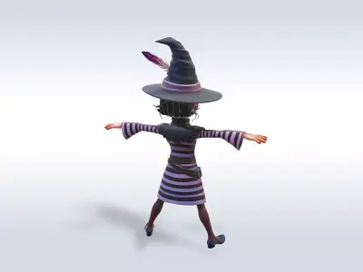 Adorable Witch Halloween Character 3D Model 3D model get