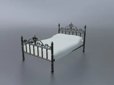 Iron Bed Free low-poly 3D model
