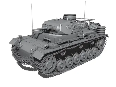 PzBefWg III - Ausf E - Command Tank 3D model