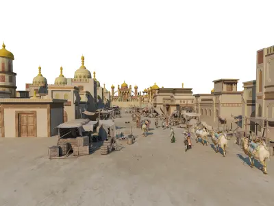 Ancient Egyptian Architectur Low-poly 3D model