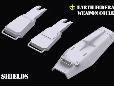  Gundam Earth Federation Shields 3D model