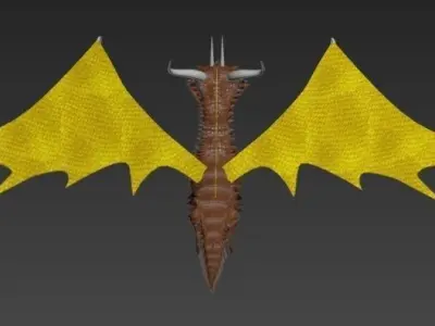 Dragon with wings 3D model