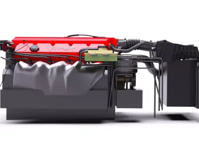 Dodge Viper V10 Engine Low-poly 3D model