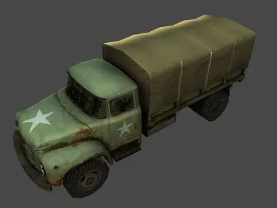 Army Truck Low-poly 3D model
