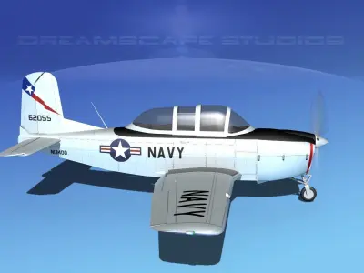 Beechcraft T-34 Mentor V15 USN 3D model