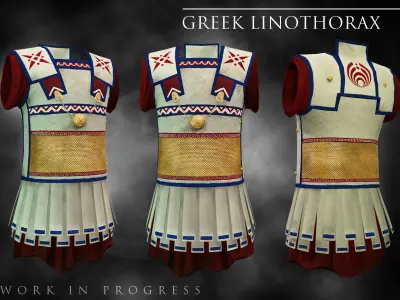 Hoplite 3d model greek work in progress Low-poly 3D model