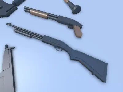 Low Poly Gun Pack - Optimized Weapons Low-poly 3D model