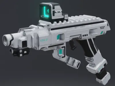 Sci-fi Pistol Free low-poly 3D model