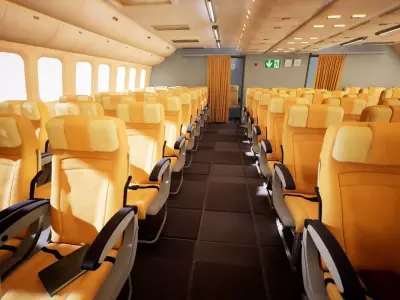 Airplane Interior 36 Assets Low-poly 3D model