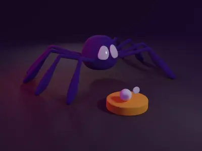 spider Low-poly 3D model