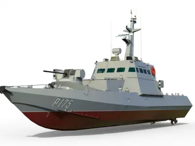 Ukrainian Gyurza-M class artillery boat 58155 3D model