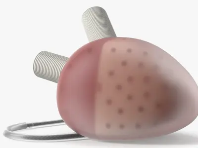 Biventricular Mechanical Heart Device with Flexible Cannula 3D model