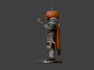 Halloween Pumpkin Guardian 3d print and game ready 3D model