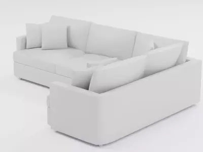 Modern L-Shaped Sectional Sofa - FREE Sample Model Free low-poly 3D model