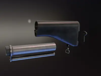 Colt 607 Buttstock Low-poly 3D model