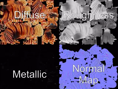 Vibrant Lionfish Aquatic model pack Low-poly 3D model